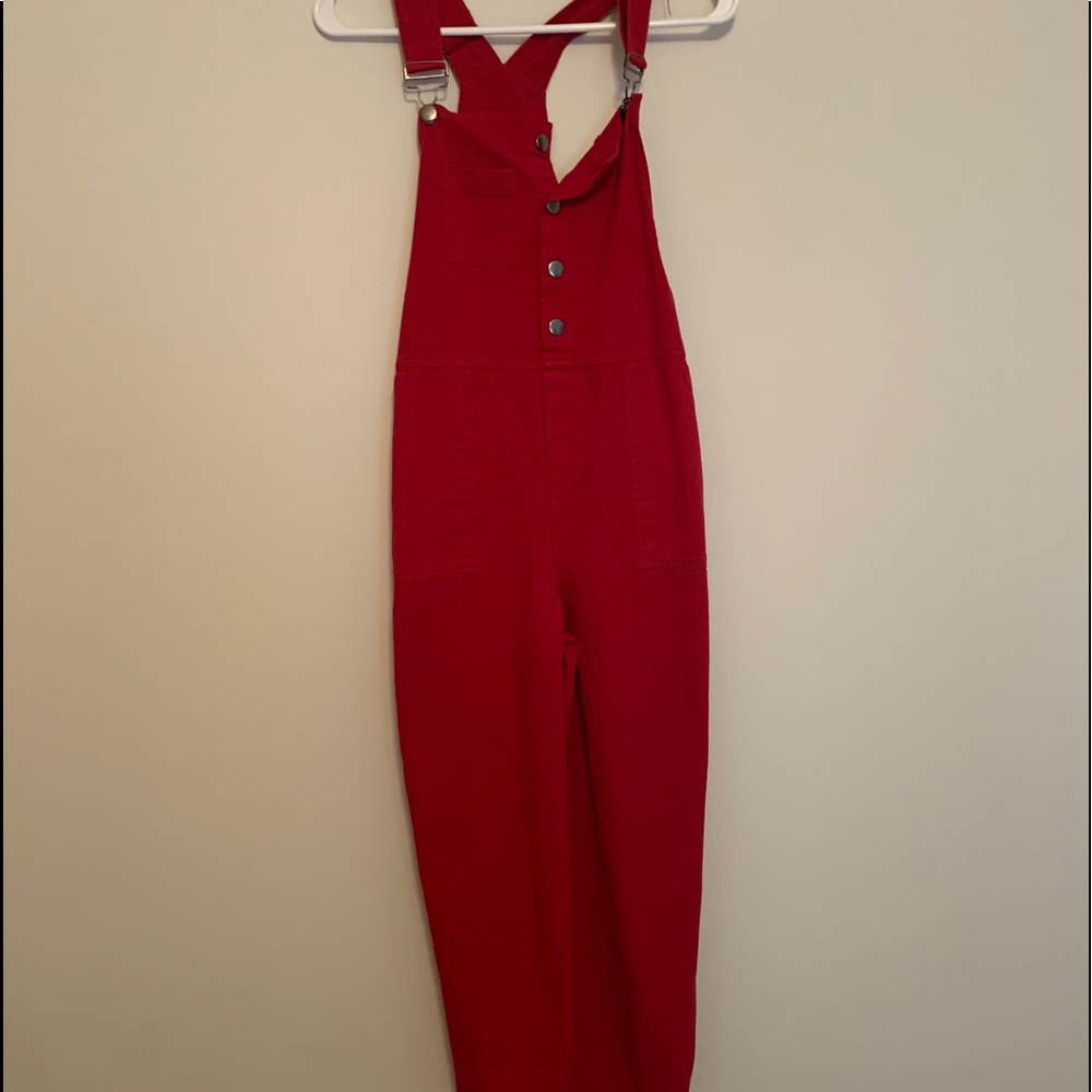 Red forever21 overalls